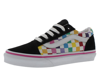 Vans Old Skool (Checker) Rainbow/White Youth 2