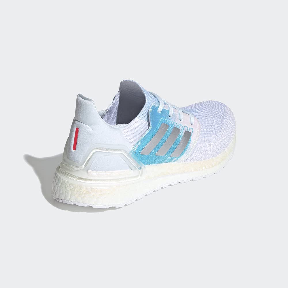 adidas Running Ultraboost 20 White/Silver Metallic/Sky Tint 9 B (M)