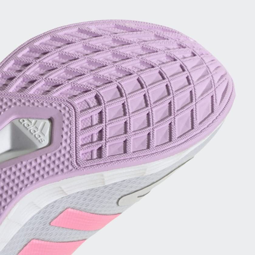 adidas Duramo 10 Running Shoe, Dash Grey/Beam Pink/Bliss Lilac (Cross Strap), 2.5 US Unisex Little Kid