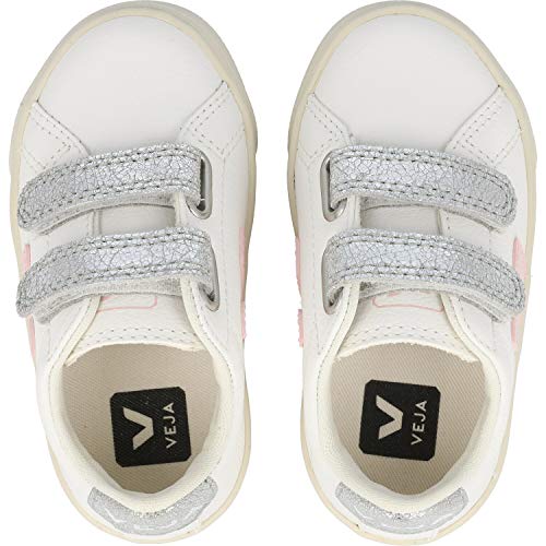 VEJA Kids Small Esplar Velcro (Toddler) Sneaker, Extra White Petale Silver, 10 US Unisex