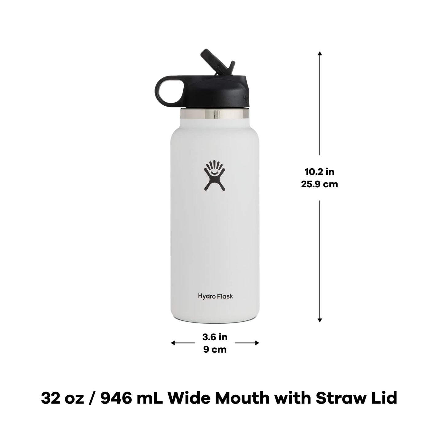 Hydro Flask 40 oz Wide Mouth Straw Lid Black