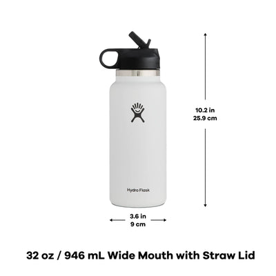Hydro Flask 40 oz Wide Mouth Straw Lid Black