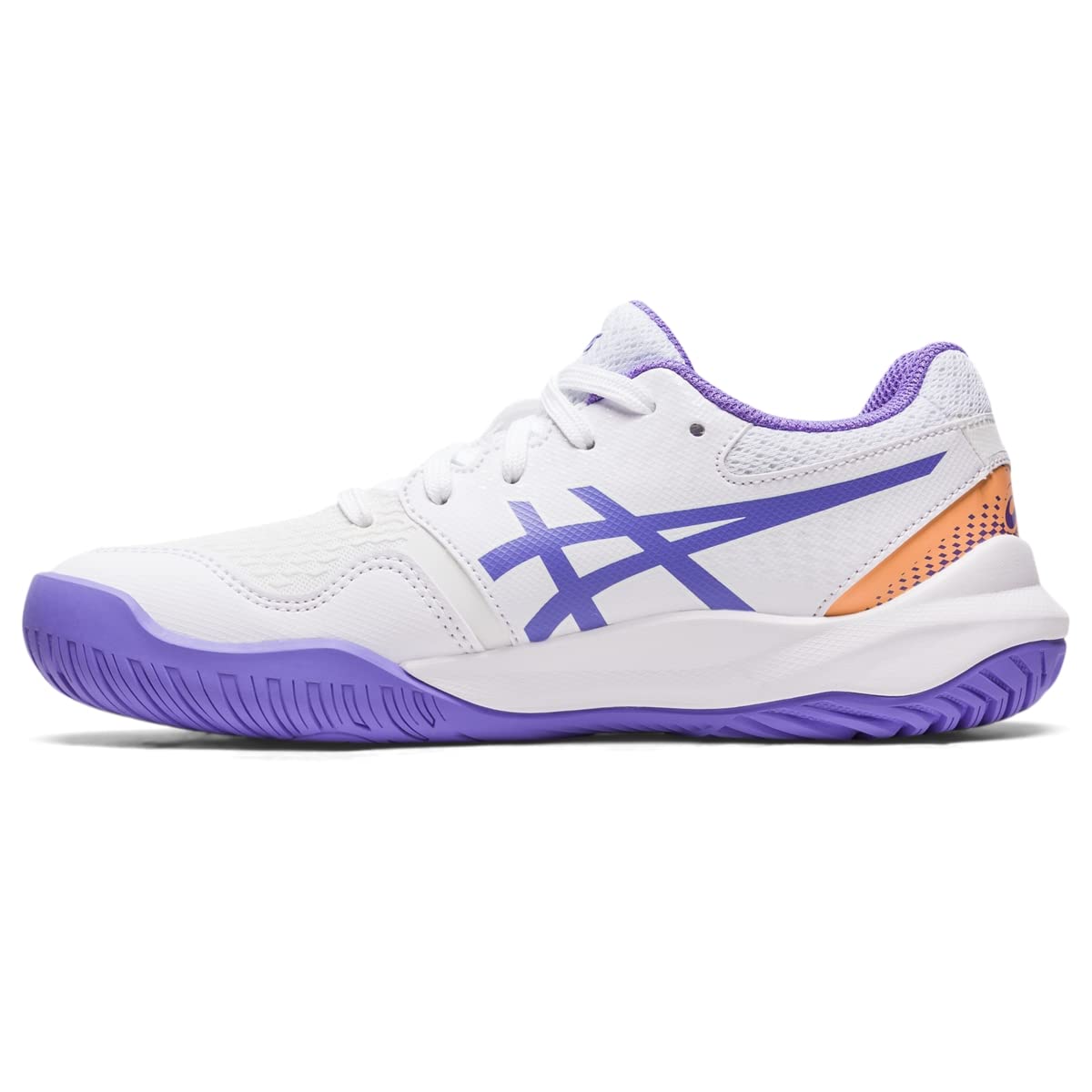 ASICS Kid's Gel-Resolution 9 Grade School Tennis Shoes, 1, White/Amethyst