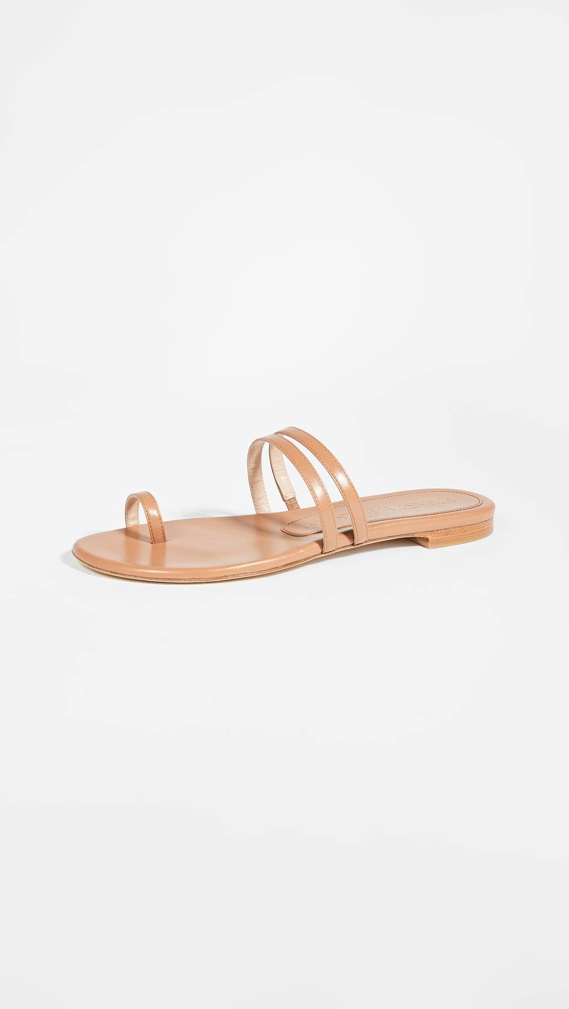 Stuart Weitzman Leonita Slide Tan Smooth Calf 6 M