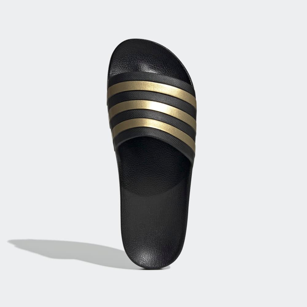 adidas Unisex Adult Adilette Aqua Slide 10 Women/9 Men Black/Gold Metallic/Black