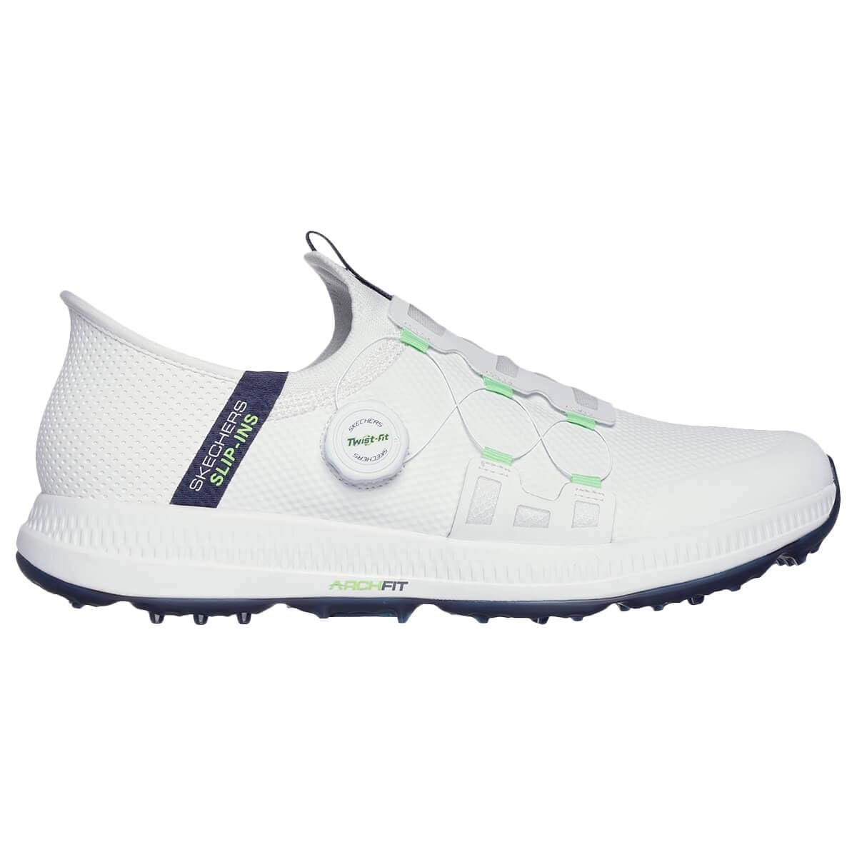 Skechers Men's Go Elite 5 Arch Fit Waterproof Slip in Golf Shoe Sneaker, White Spikeless, 13