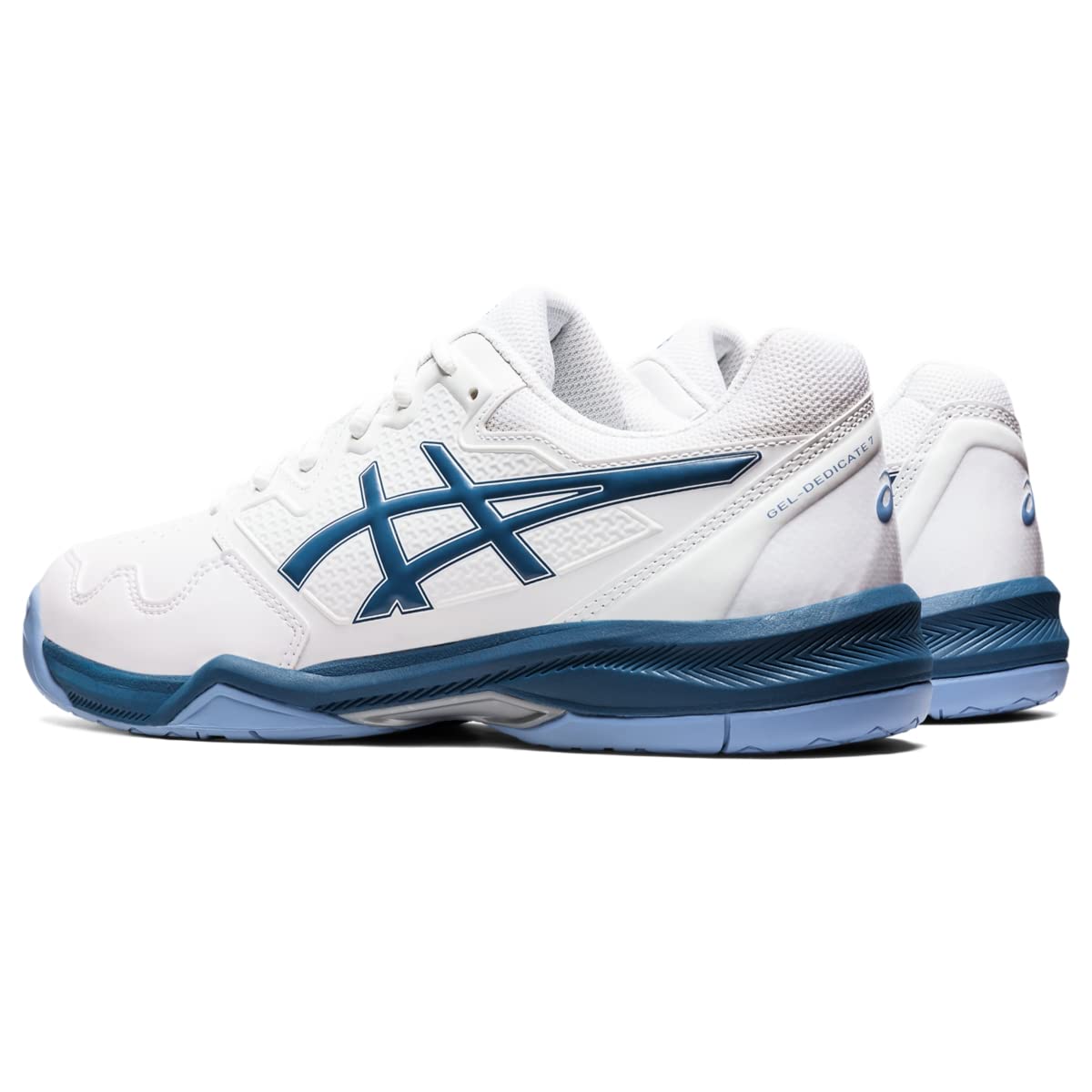 ASICS Men's GEL-DEDICATE 7 Tennis Shoes, 11.5, WHITE/LIGHT INDIGO