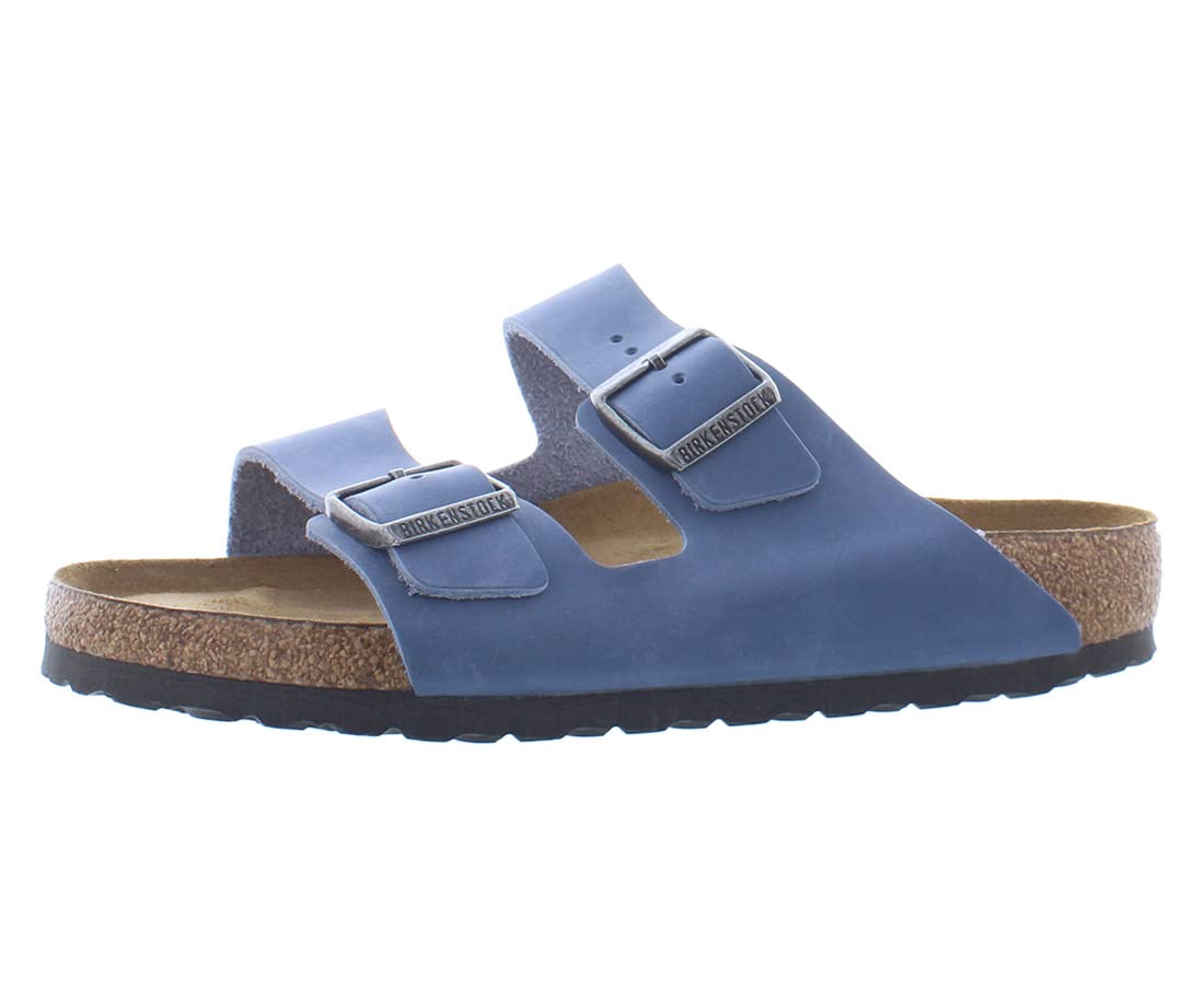 Birkenstock Unisex Arizona Sandal Soft Footbed Dusty Blue Oiled Leather 36 R EU