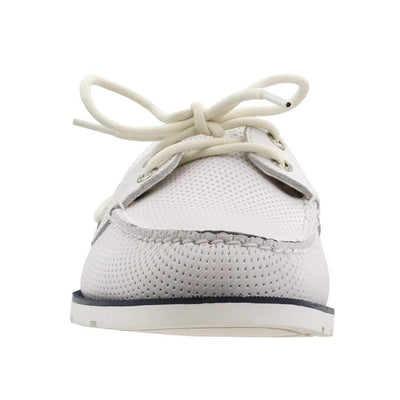 Sperry Mens Leeward 2-Eye Perforated Casual Shoes - White - Size 9.5 D