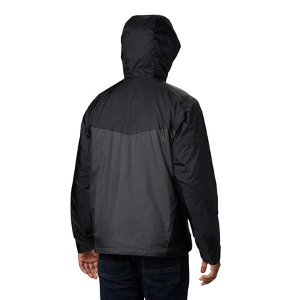 Columbia Men’s Glennaker Sherpa Lined Rain Jacket, Waterproof Black/Shark Large