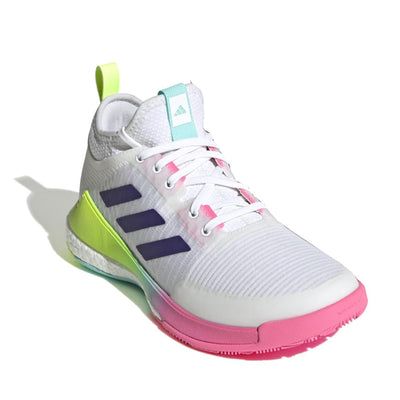 adidas Women's Crazyflight Mid Sneaker 14 White/Team Collegiate Purple/Flash Aqua