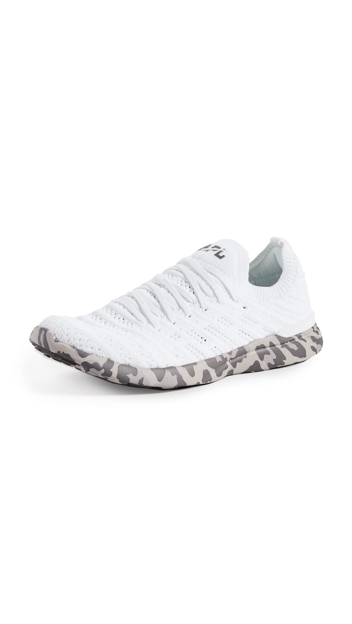 APL: Athletic Propulsion Labs Women's TechLoom Wave Sneakers, White/Asteroid/Leopard, 6.5 Medium US