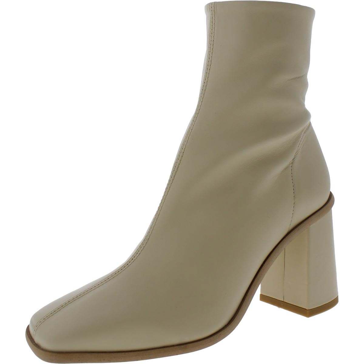 Free People Sienna Ankle Women’s Boots - Leather Upper & Lining - Synthetic Outsole - Square Toe 10 Buttercream