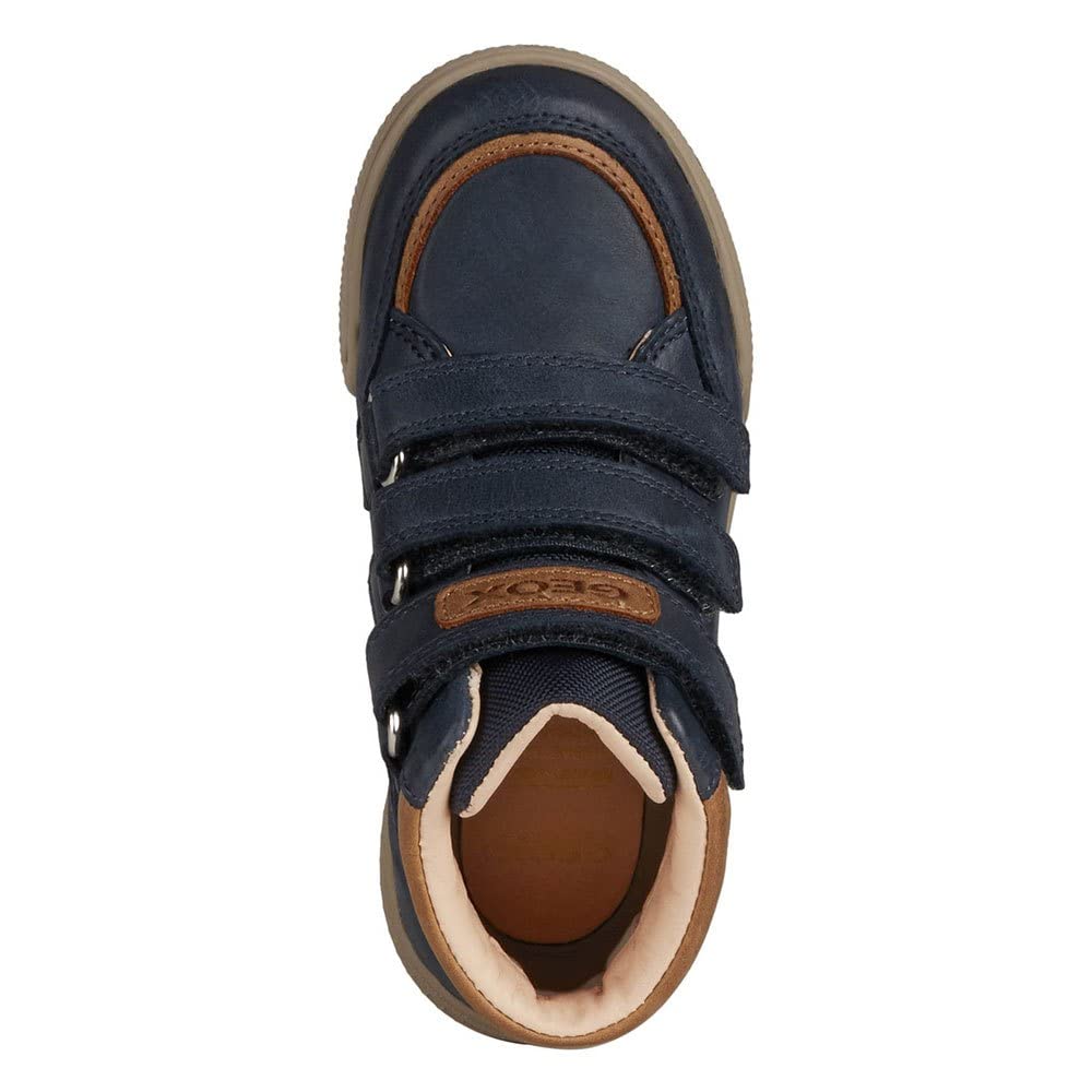 Geox Boy's Poseido 13 (Toddler/Little Kid/Big Kid) Navy/Cognac 34 (US 3 Little Kid) M