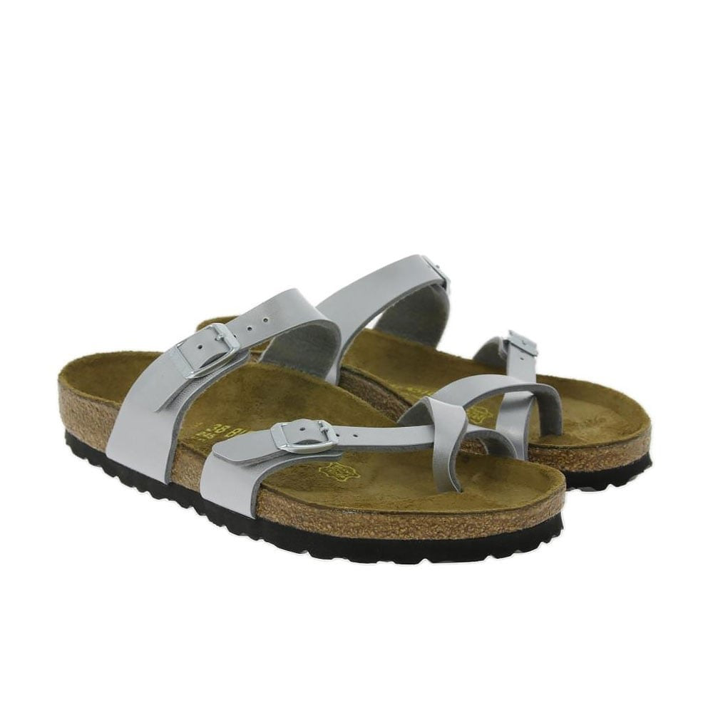 Birkenstock Women's Flip Flop Sandals, Silver Birko-Flor&Trade, 5.5 UK