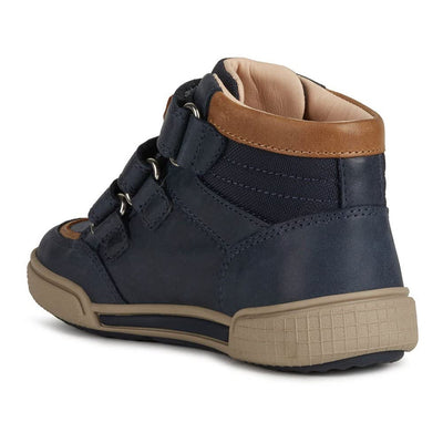 Geox Boy's Poseido 13 (Toddler/Little Kid/Big Kid) Navy/Cognac 34 (US 3 Little Kid) M