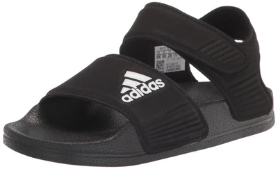 adidas unisex child Adilette Sandal, Core Black/White/Core Black, 5 Big Kid US