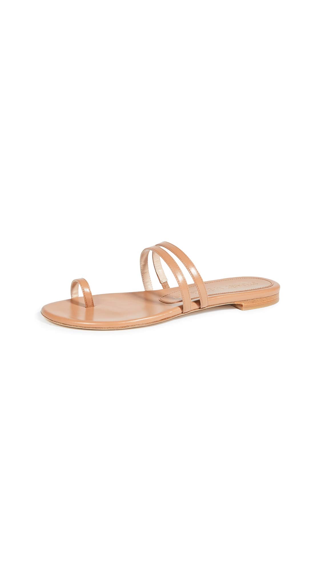 Stuart Weitzman Leonita Slide Tan Smooth Calf 6 M