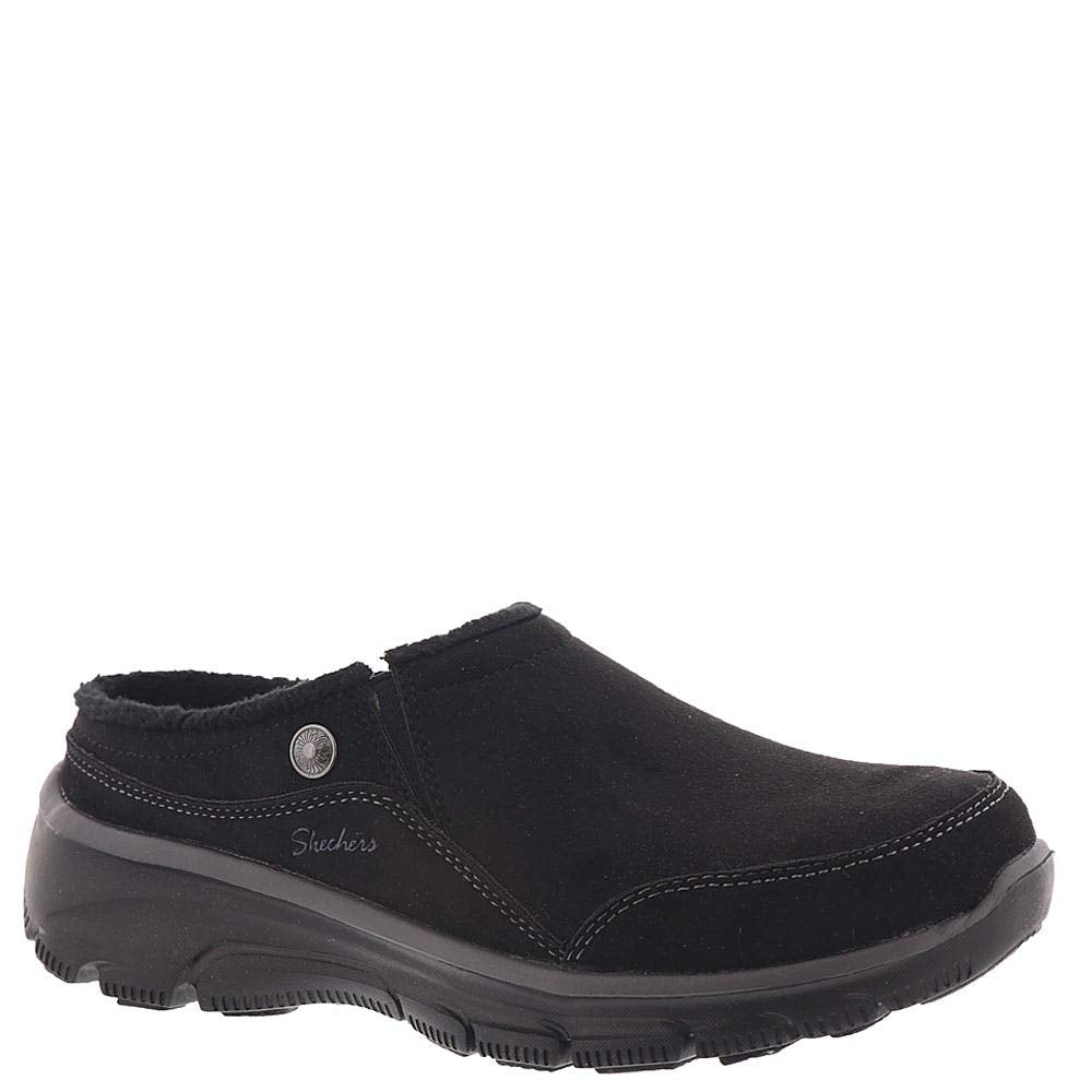 Skechers Women's Easy Going-Latte-Twin Gore Slip-on Open Back Mule, Black, 11