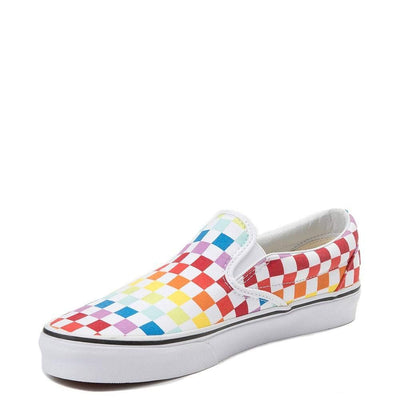 Vans Men's Stockings Low Top Sneakers, Checkerboard Rainbow True White 7267, 12