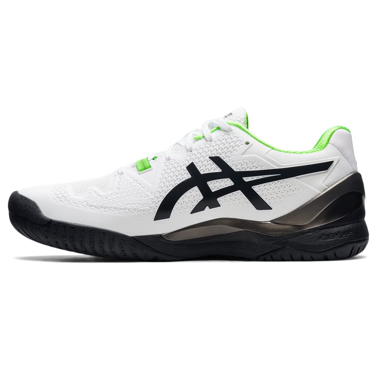 ASICS Men's Gel-Resolution 8 Tennis Shoes, 8.5, White/Green Gecko