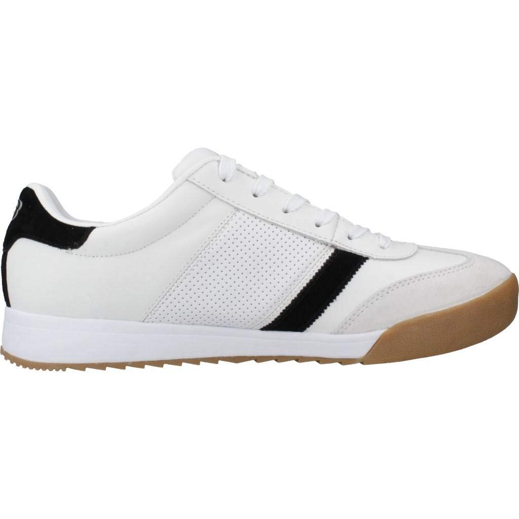 Skechers Men's Low-top Trainers 11 White Leather Black Trim