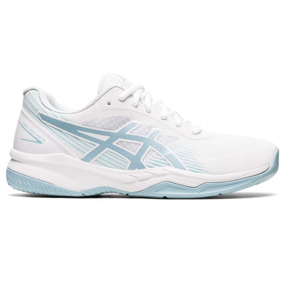 ASICS Women's Gel-Game 8 Tennis Shoes, 5, White/Smoke Blue