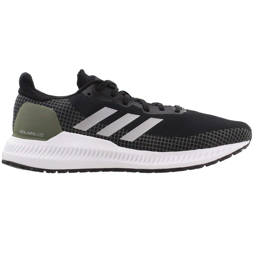 adidas Men's Solar Blaze Running Shoes Core Black/Silver Metallic/Raw Khaki 8.5