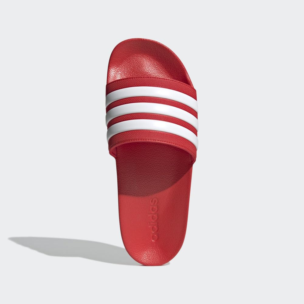 adidas Unisex Adilette Shower Slides Sandal, Vivid Red/White/Vivid Red, 7 US Women