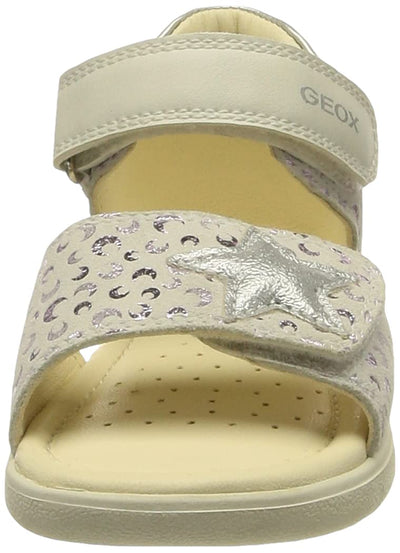 Geox Baby Girl's Alul Sandal 17 (Toddler) White/Silver 26 (US 9 Toddler) M