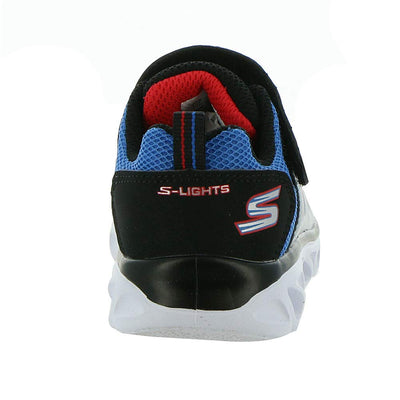 Skechers Boys S Lights: Hypno-Flash 3.0 Black Synthetic/Mesh/Red & Blue Trim Sneaker - 7