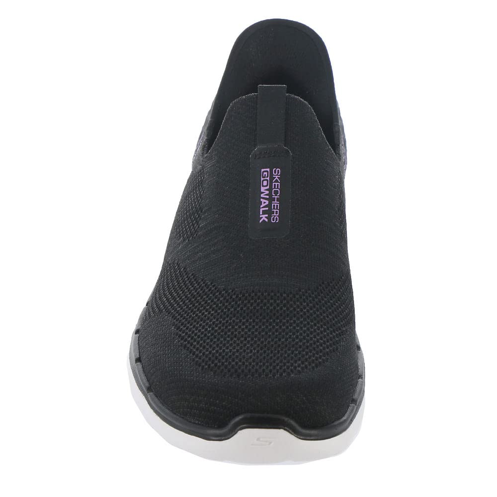 Skechers Women's Hands Free Slip-ins Go Walk 6-Fabulous View Sneaker 7.5 Wide Black/Lavender