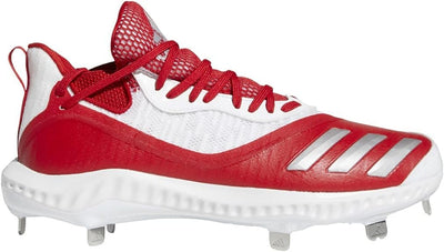 adidas Men's Icon V Bounce Cleats Baseball Shoe 9 Scarlet-silver Metallic-white