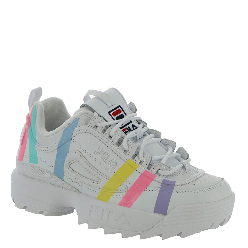 Fila Disruptor II Stripe Women's Sneaker 9.5 B(M) US White-Cotton Candy-Blue