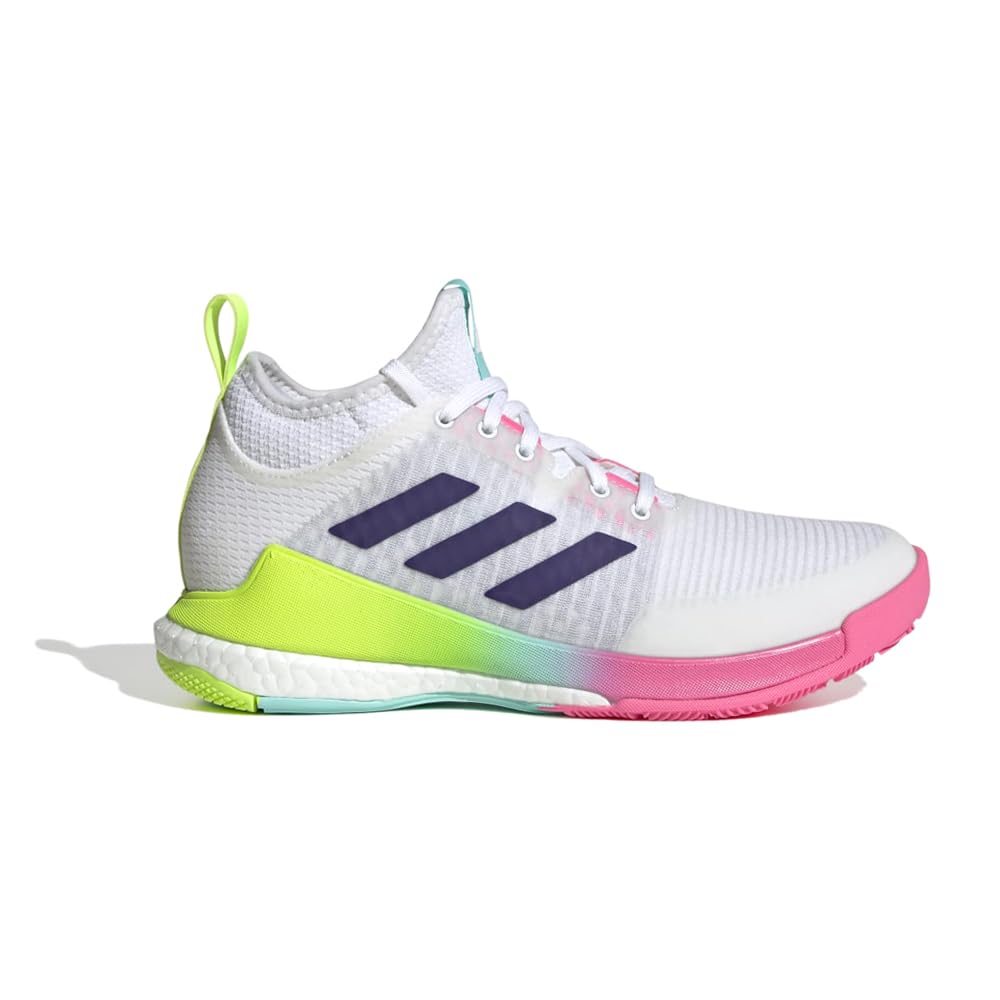 adidas Women's Crazyflight Mid Sneaker 14 White/Team Collegiate Purple/Flash Aqua