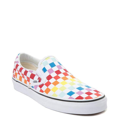 Vans Men's Stockings Low Top Sneakers, Checkerboard Rainbow True White 7267, 12