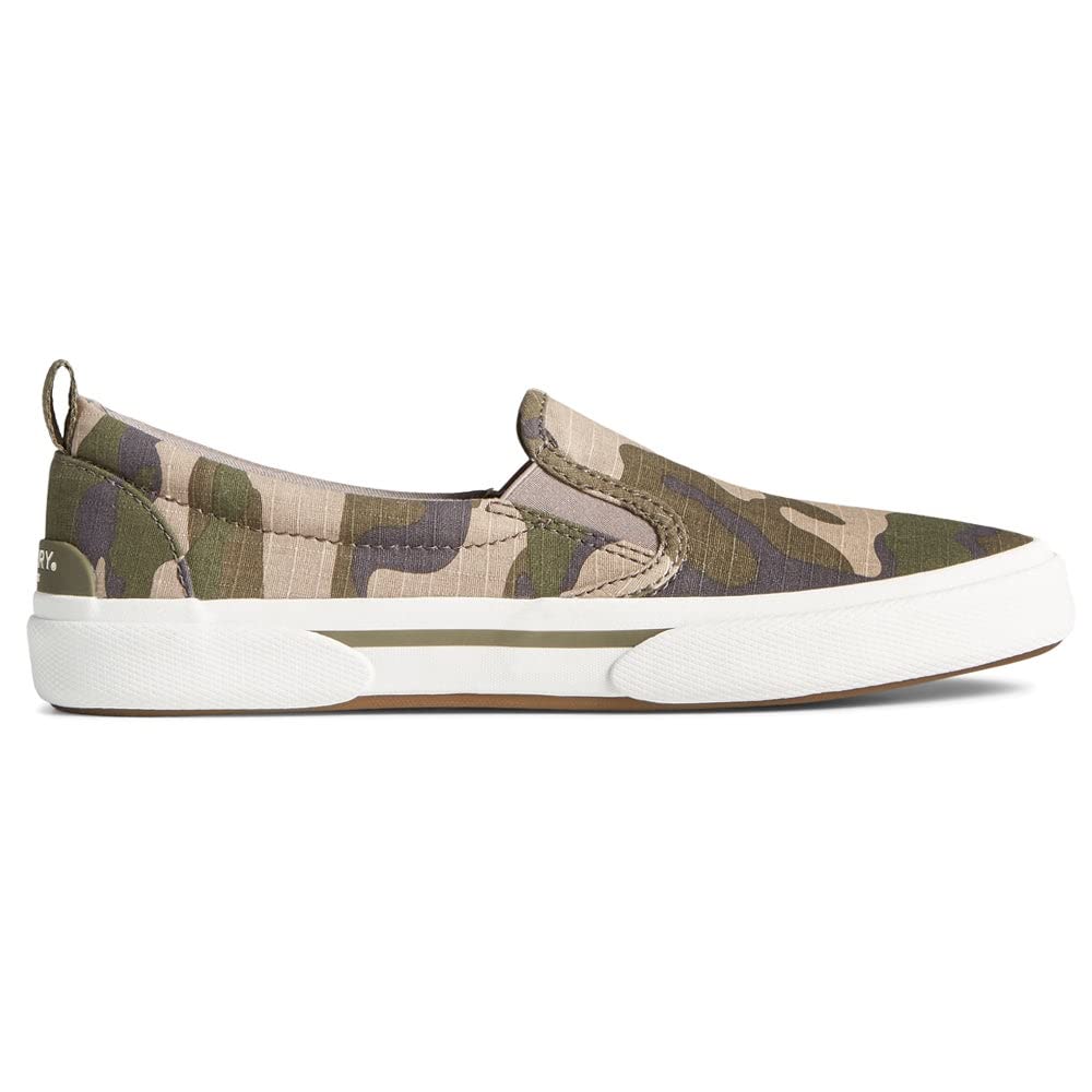 Sperry Womens Pier Wave Camouflage Slip On Sneakers Shoes Casual - Green - Size 10 M