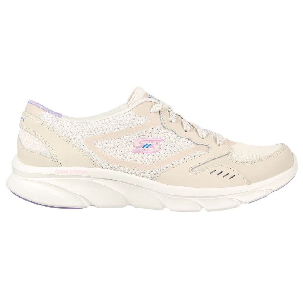 Skechers Women's Relaxed Fit D'Lux Comfort - Plenty Success Sneakers 8 Natural