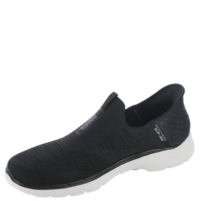 Skechers Women's Hands Free Slip-ins Go Walk 6-Fabulous View Sneaker 7.5 Wide Black/Lavender