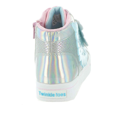 Skechers Girl's Twinkle Toes TWI-Lites 2.0-Unicorn Wings Sneaker 2 Little Kid Silver/Pink