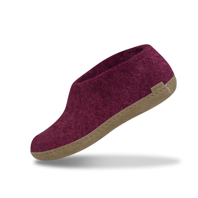 Glerups Wool Shoe Leather Outsole 9.5 Women/7 Men Cranberry