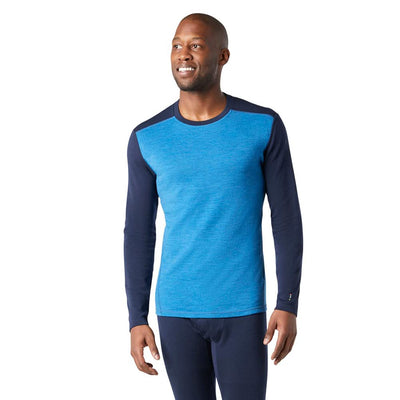 Smartwool Men's Merino 250 Baselayer Crew Neptune Blue Heather-Deep Navy XXL