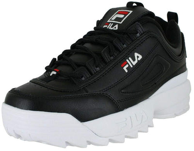 Fila Mens Disruptor II Prem. Fashion Shoes 1FM00685-014 Black/White/Red 11.5