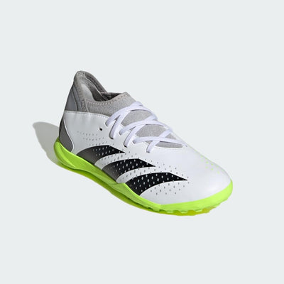 adidas Unisex Accuracy.3 Turf Soccer (Little Big Kid) Shoe 1.5 Little Kid White/Core Black/Lucid Lemon