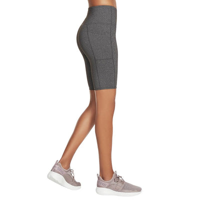 Skechers Women's Go Walk High Waisted 10" Bike Short, Heathered Gray, XX-Large