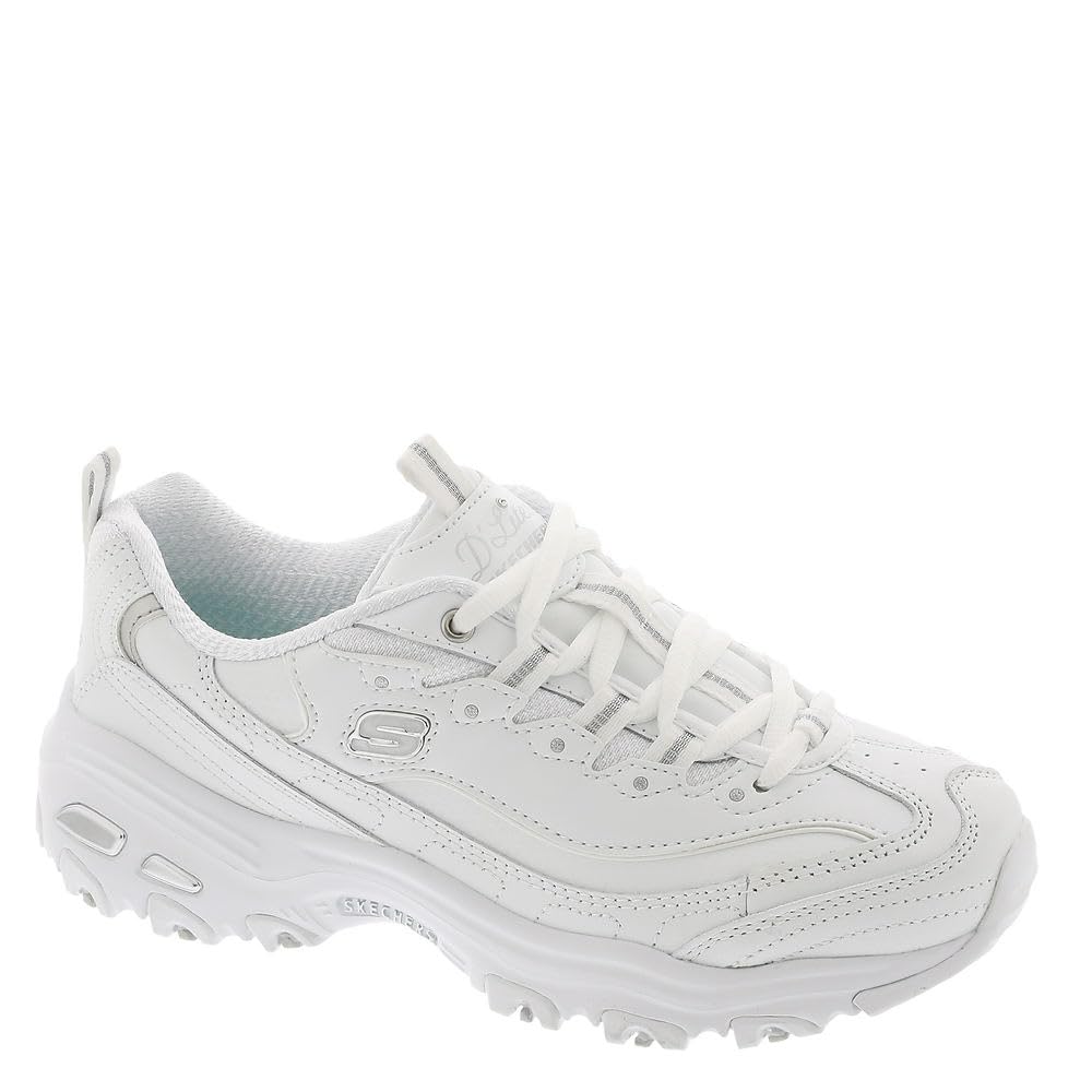 Skechers womens D'lites Fresh Start Wide Fashion Sneaker, White, 7.5 Wide US