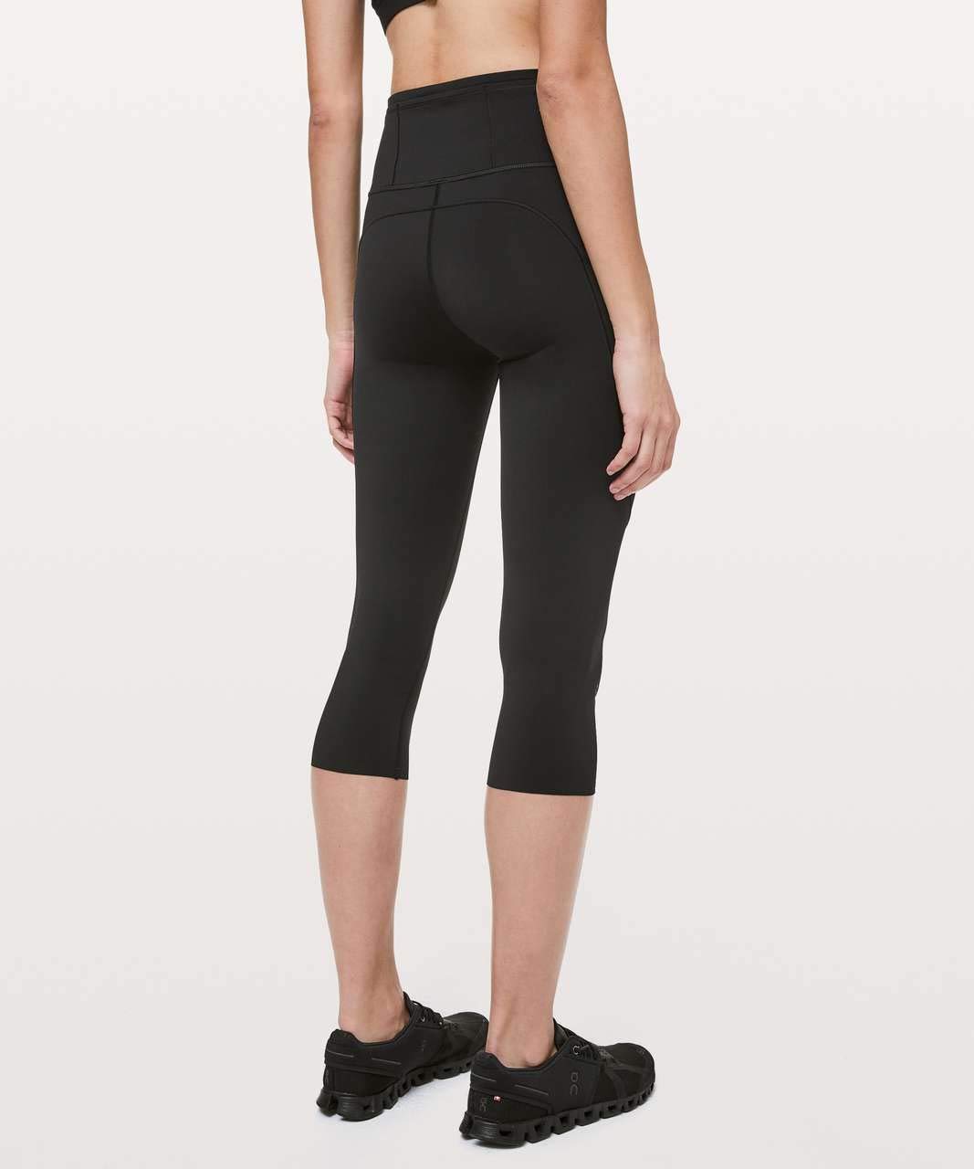 lululemon Fast and Free Hi-Rise Crop 19" (Black (Reflective), 6)