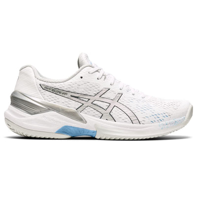 ASICS Women's Sky Elite FlyteFoam Volleyball Shoes, 12, White/Pure Silver