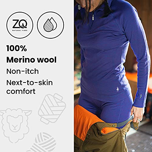 Smartwool Men's Merino 250 Pattern Crew Long Sleeve Base Layer – Moisture-Wicking, Merino Wool Shirt for Skiing, Hiking, Biking & Cold Weather Outdoor Activities - Black Micro Buff Check, S