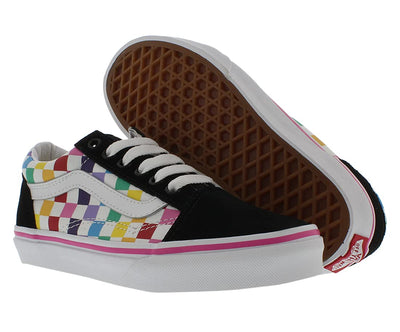 Vans Old Skool (Checker) Rainbow/White Youth 2